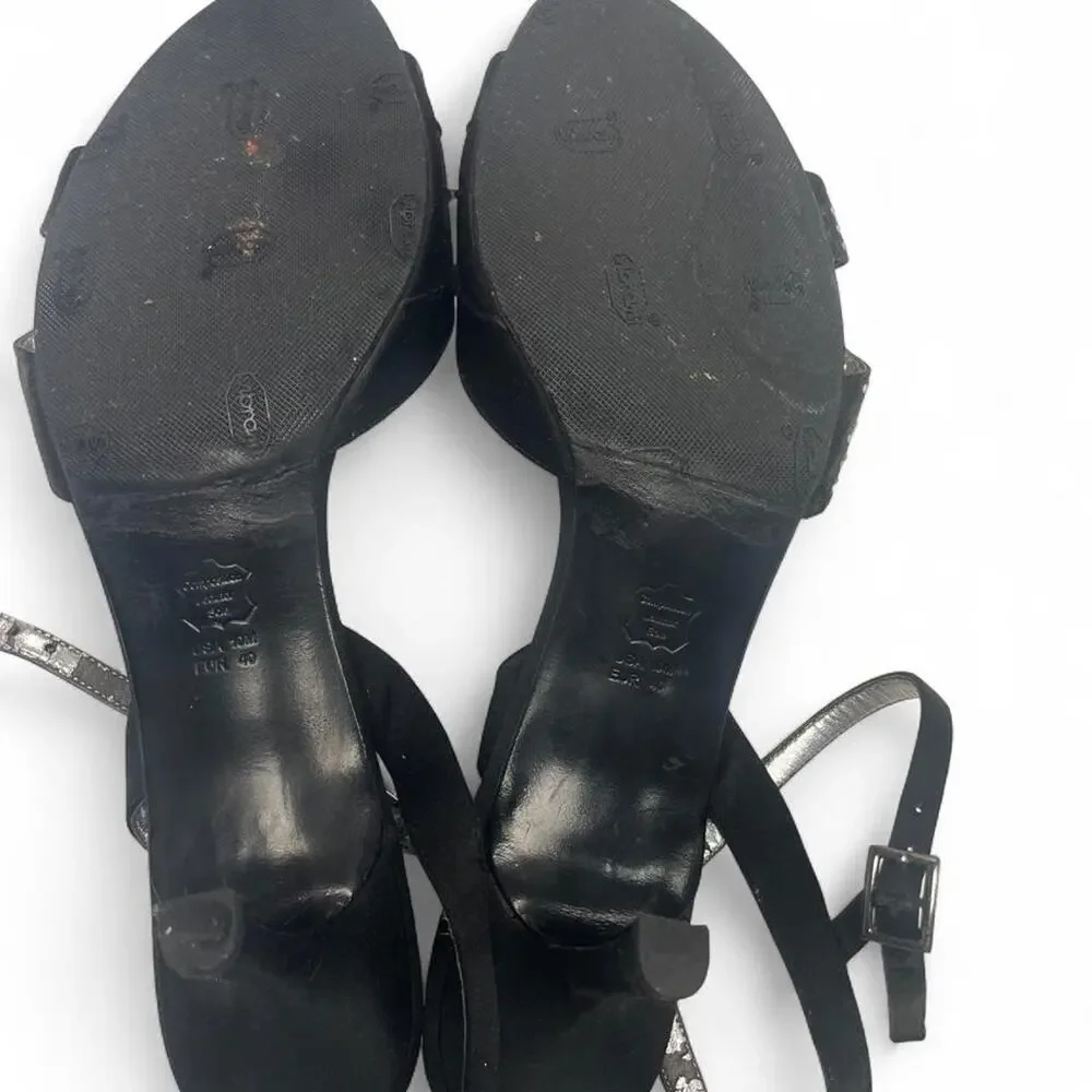 Black studded heels with silver